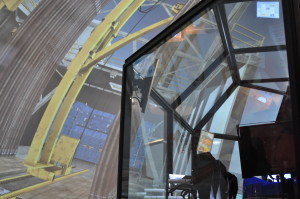 Above and below: Diamond Offshore&rsquo;s Ocean Technology Center in Houston centralizes a multitude of training &ndash; for both traditional and more automated drilling control systems and including crane training and stability and ballast control &ndash; all into one location.